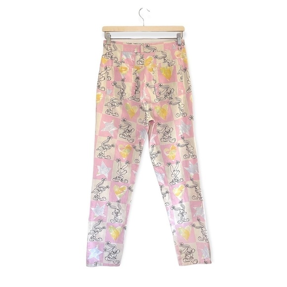 JC de Castelbajac Vintage 90’s Linen Cotton High Waist Pant Tiny Toon Babs Bunny - Picture 7 of 16